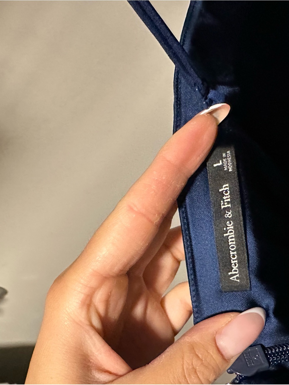 Abercrombie & Fitch Navy Satin Spaghetti Strap / Strapless Midi Dress - Picture 5 of 6